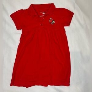 University of Louisville Cardinal College Girl Baby Red Collared Dress 18mo